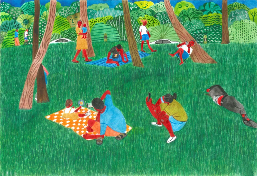 Summer Day In The Park by Zhigang Zhang — canvas wall art
