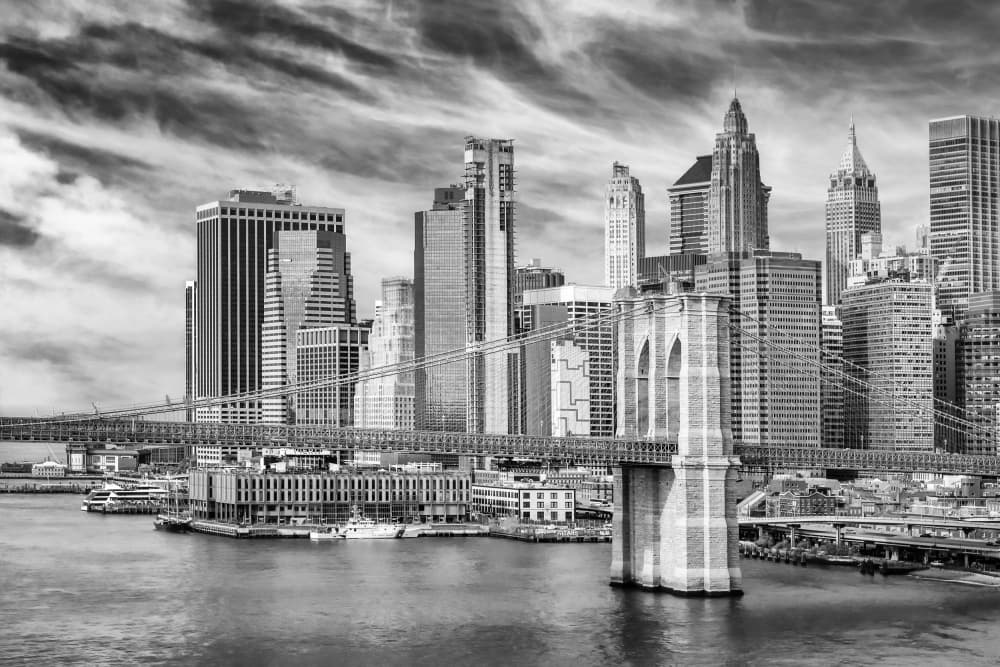Brooklyn Bridge Cityscape by Melanie Viola — canvas wall art