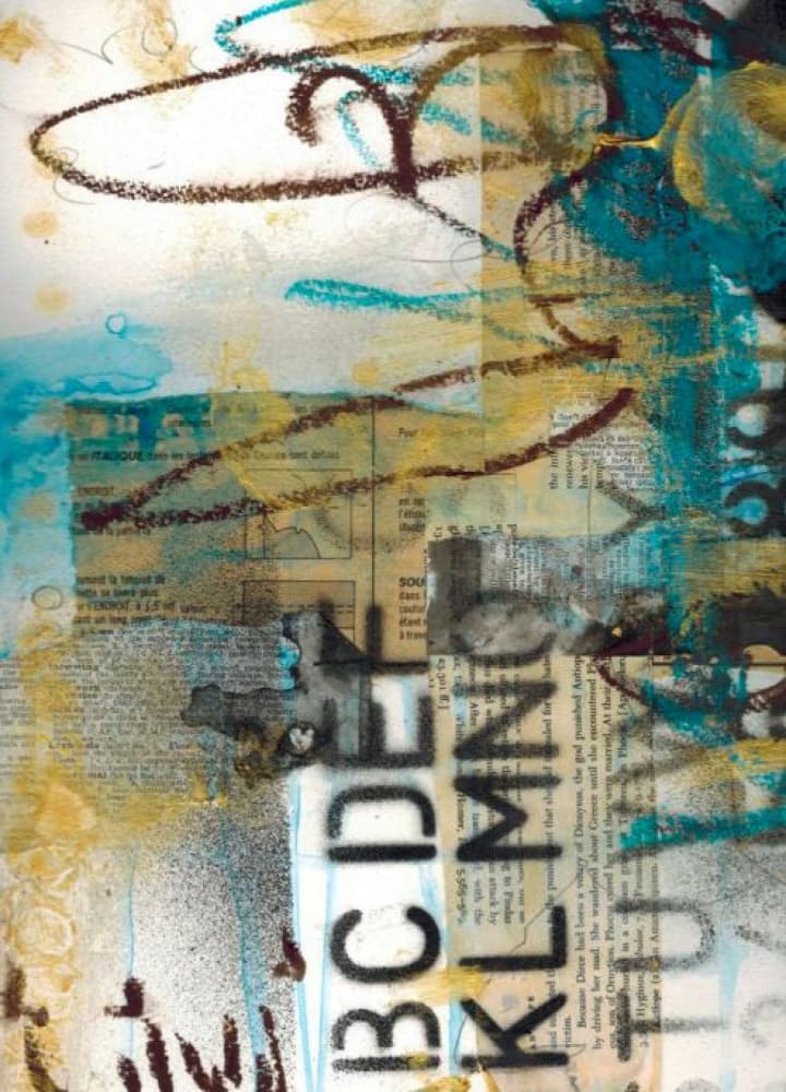 Abstract Alphabet Collage by Deb Chaney — canvas wall art