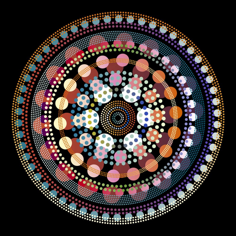 Colorful Dot Mandala by Angelo Cerantola — canvas wall art
