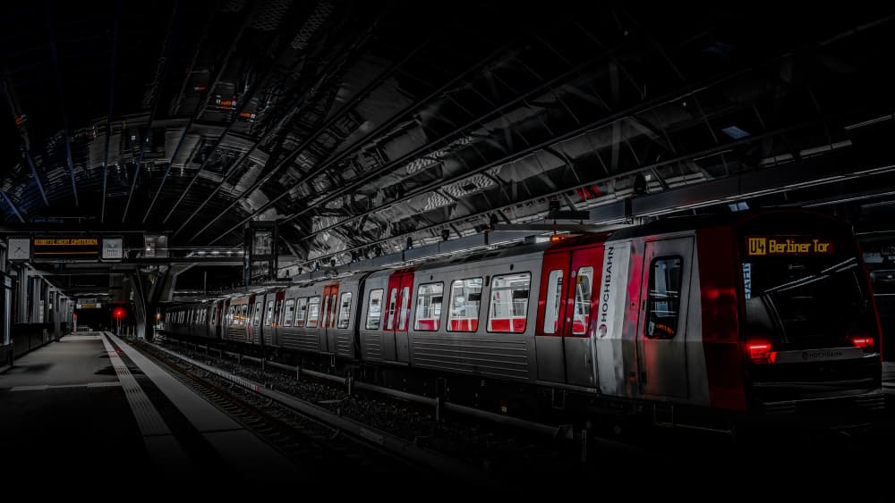 Dark Urban Train Station by Jürgen Muß — canvas wall art