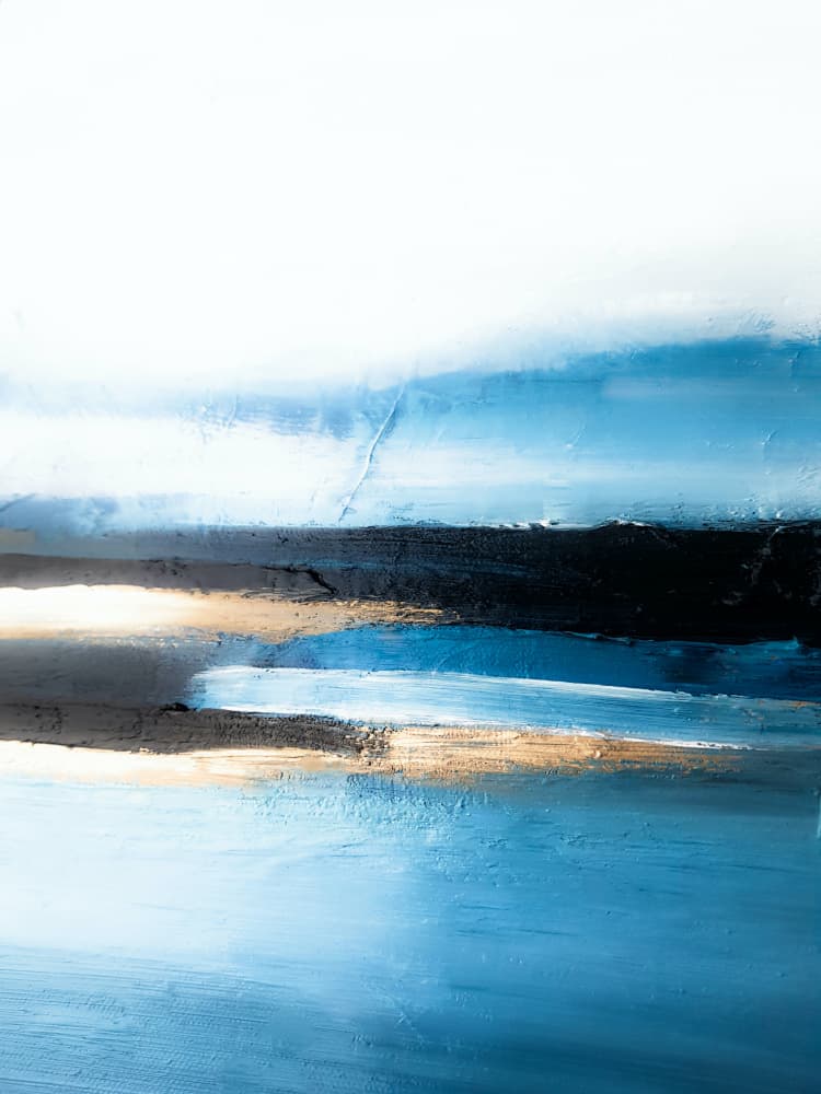 Golden Blue Abstract by Ejaaz Haniff — canvas wall art