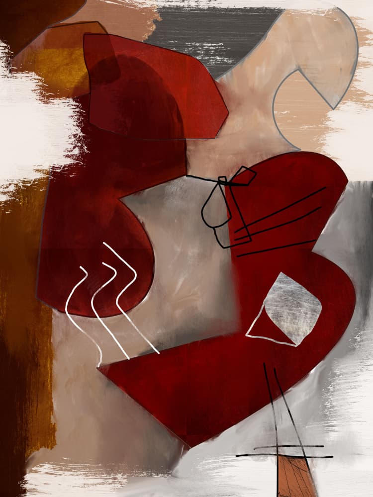 Dynamic Red Shapes by Roberto Moro — canvas wall art