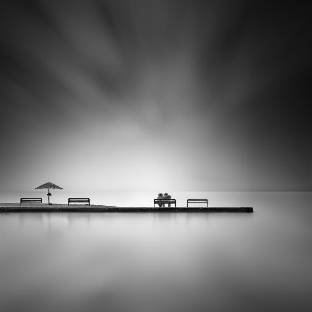Peaceful Pier Romance by George Digalakis — canvas wall art