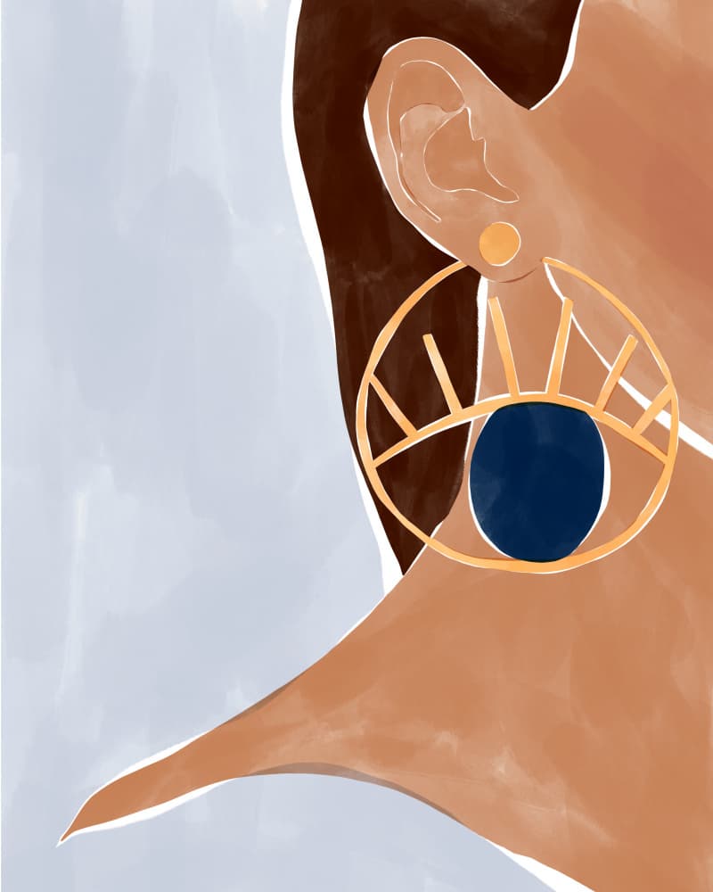 Golden Eye Earring by Ivy Green Illustrations — canvas wall art