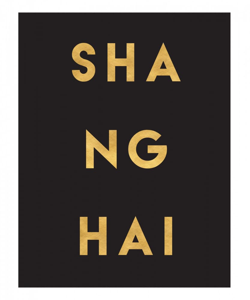 Shanghai Gold Typography by Emiliano Deificus — canvas wall art