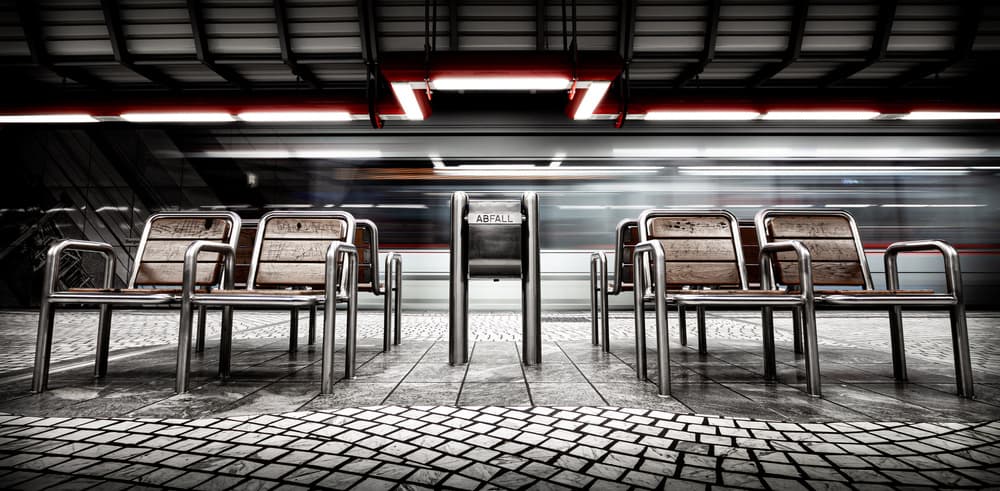 Subway Station Motion by Jörg Vollrath — canvas wall art