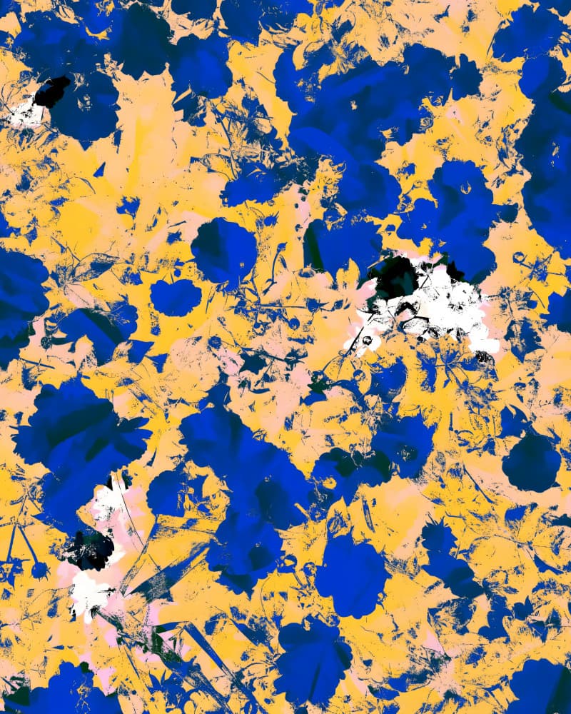 Bold Blue Yellow Abstract by Uma Gokhale — canvas wall art