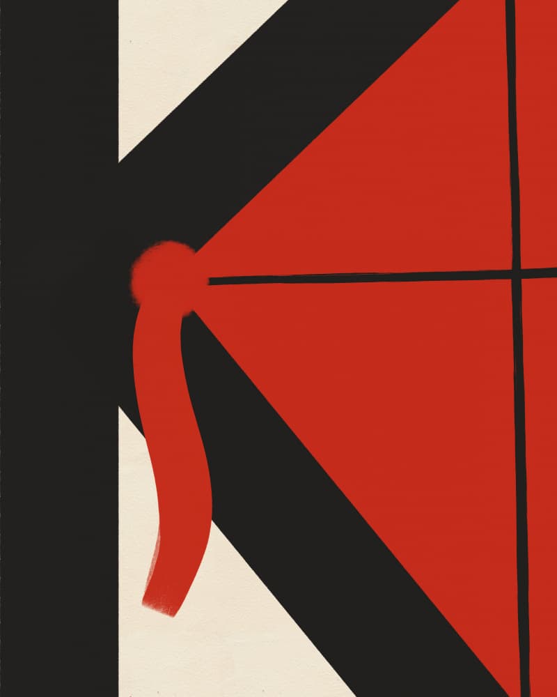 Red Geometric Kite by Deepthi s — canvas wall art