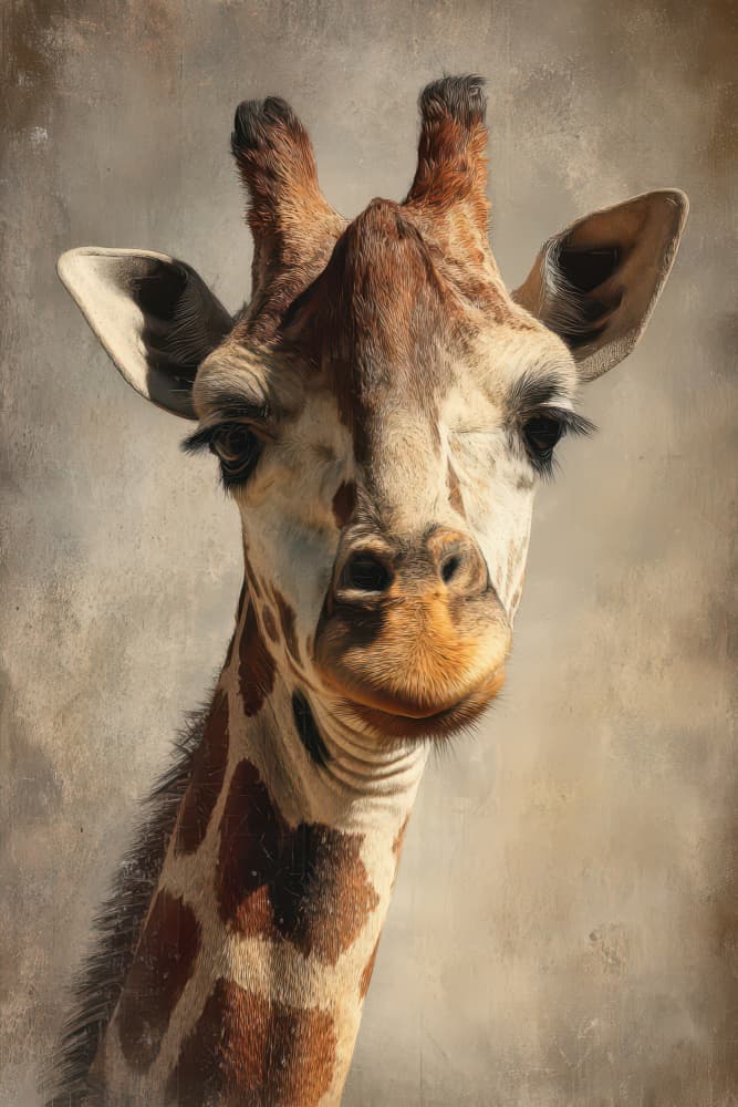 Majestic Giraffe Portrait by Rafal Kulik — canvas wall art