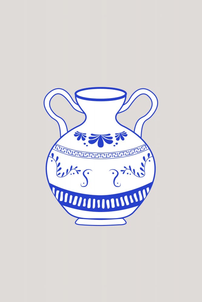 Classic Blue Greek Vase by Karen Menzenbach — canvas wall art