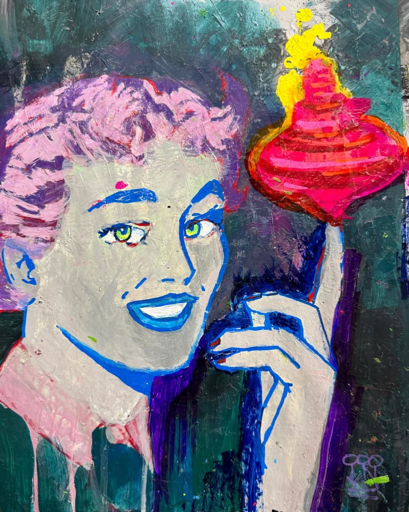 Pink Hair Bright Glow by Cicero Spin — canvas wall art