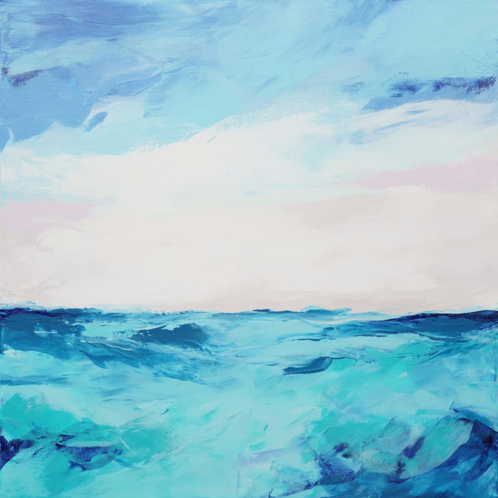 Calm Blue Ocean Waves by Françoise Wattré — canvas wall art