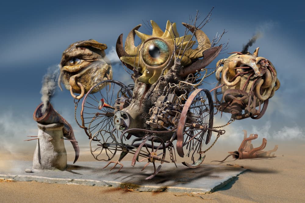 Steampunk Desert Creatures by Radoslav Penchev — canvas wall art