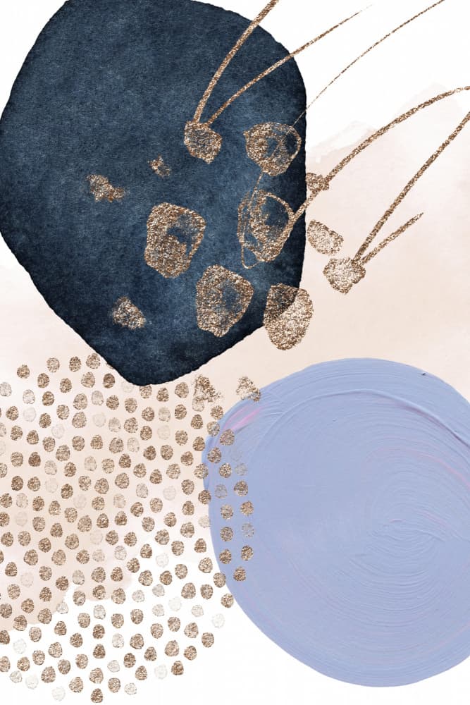Fluid Blue Gold Abstract by Sally Ann Moss — canvas wall art