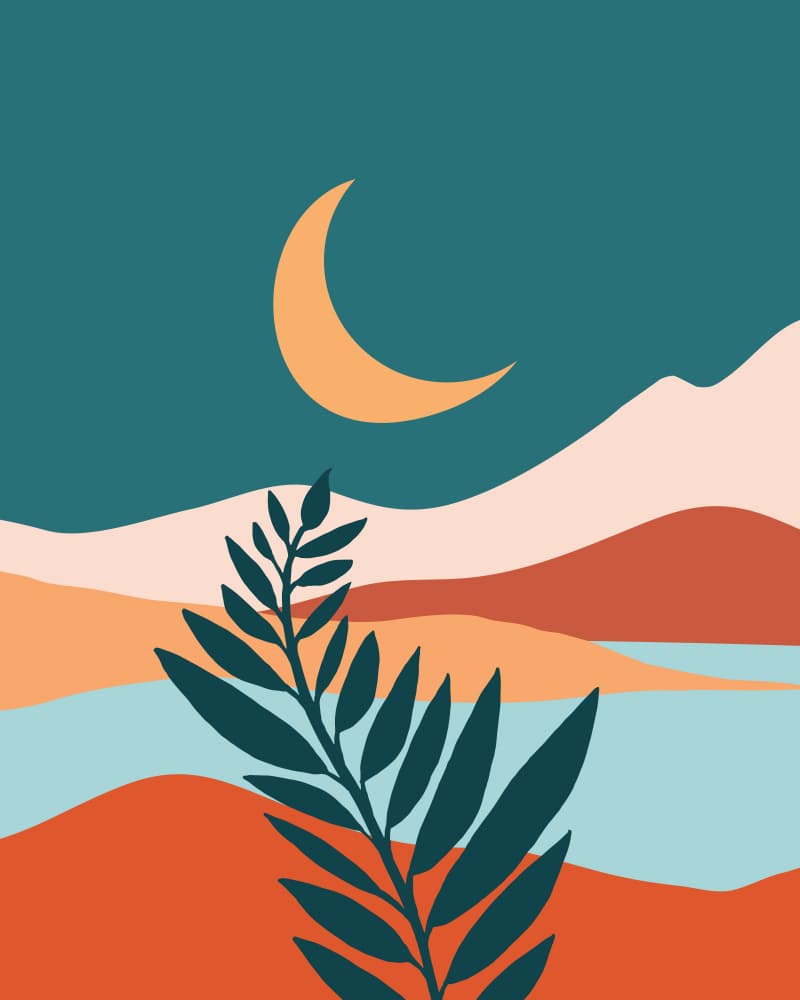 Moonlit Mediterranean Teal by Kristian Gallagher — canvas wall art