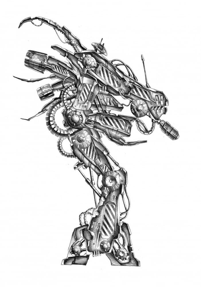 Futuristic Robot Mech by Kulik — canvas wall art