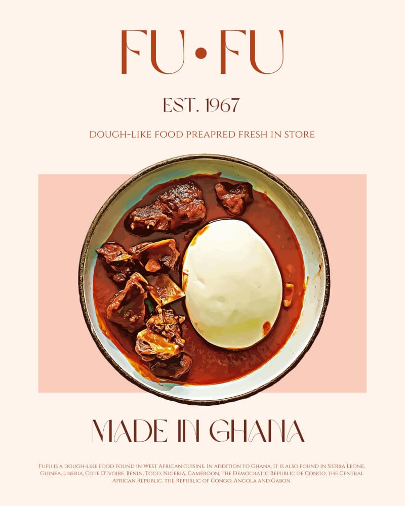 Ghanaian Fufu And Stew by Nazma Khokhar — canvas wall art