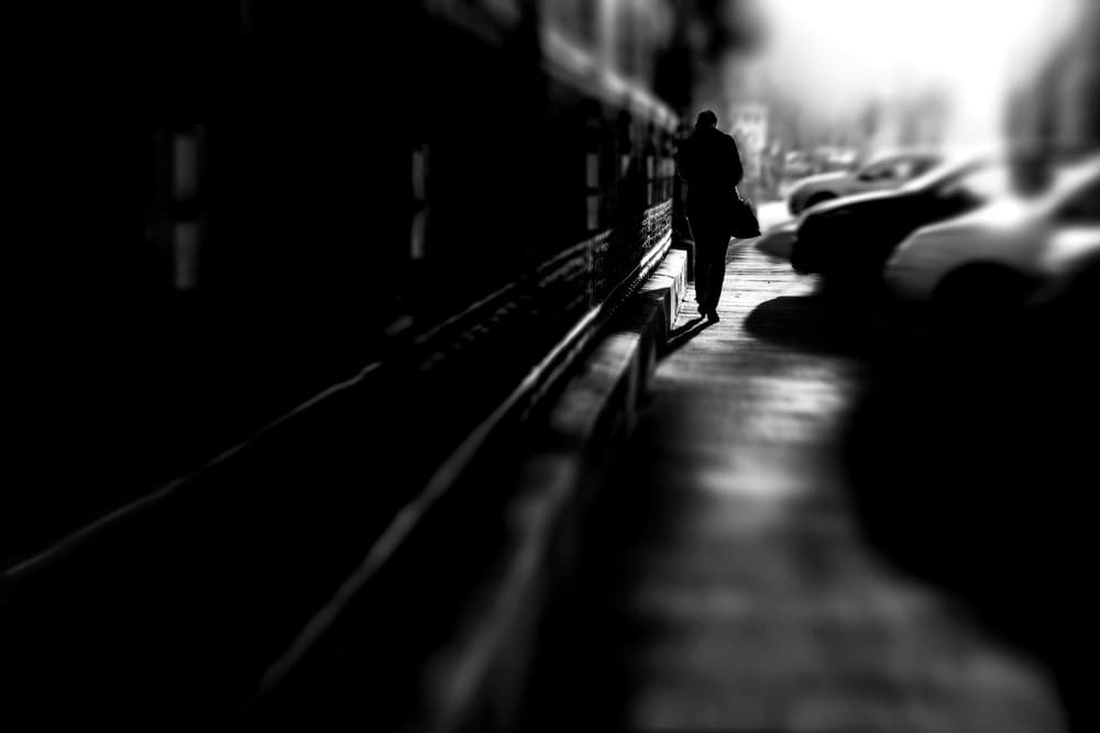 Solitary Urban Walk by Marius Cinteza — canvas wall art