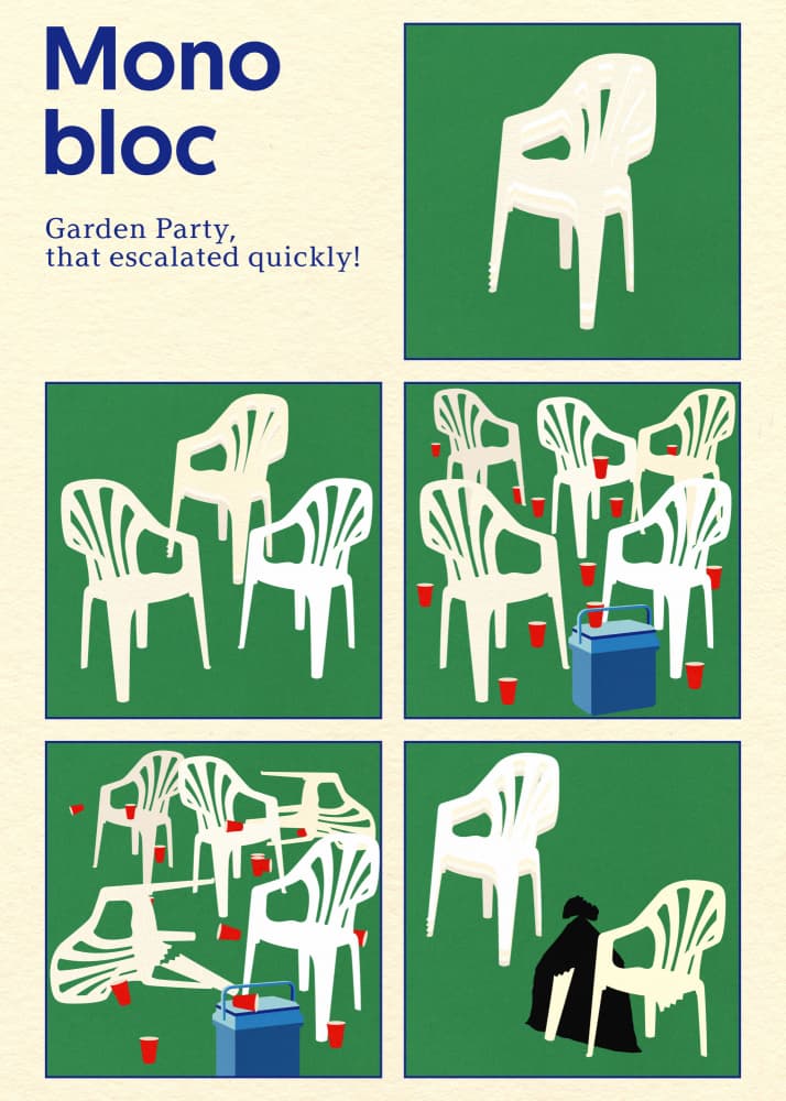 Poster Monobloc Five Squares by Rosi Feist — canvas wall art