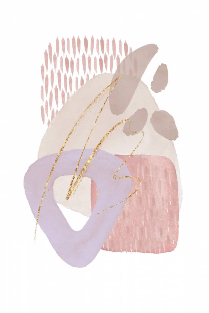 Soft Pastel Abstract Shapes by Sally Ann Moss — canvas wall art