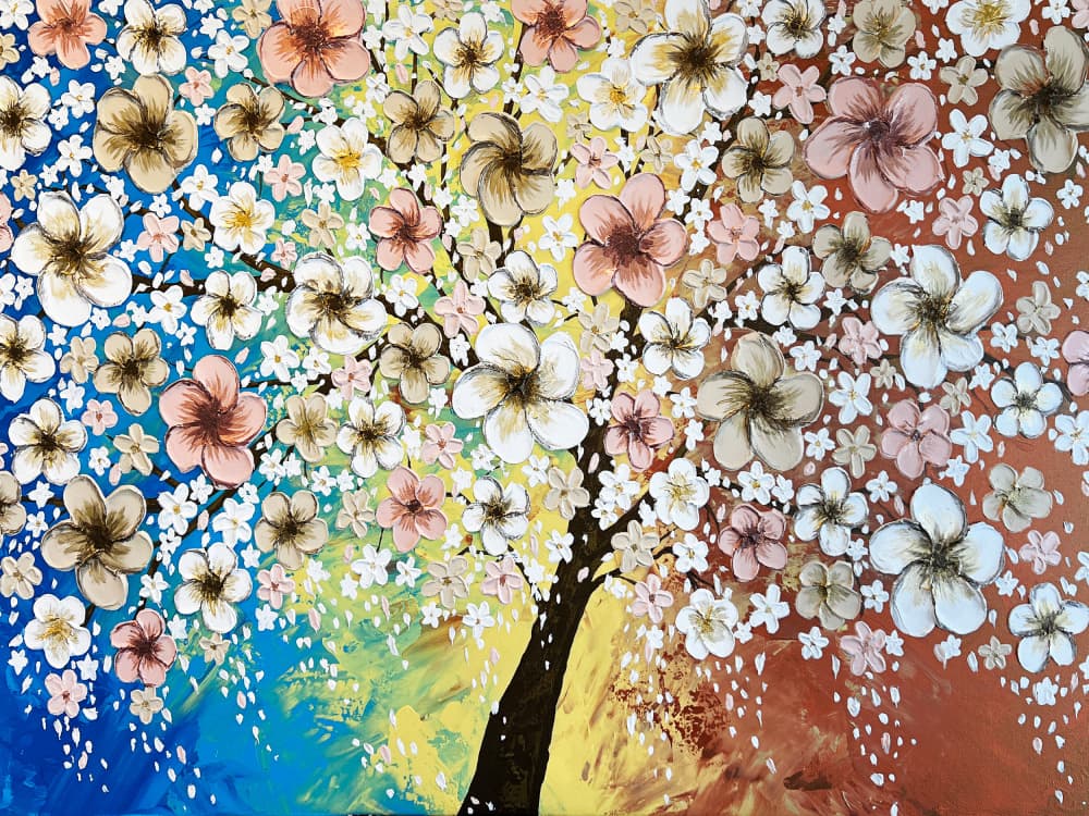 Vibrant Blossom Tree by Alyson Storms — canvas wall art