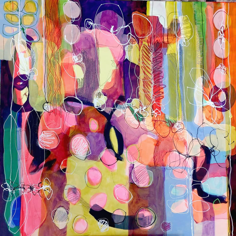 Vibrant Abstract Shapes by Monika Riethmueller — canvas wall art