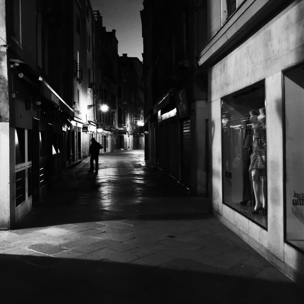 Solitary Night Street by Massimo Della Latta — canvas wall art