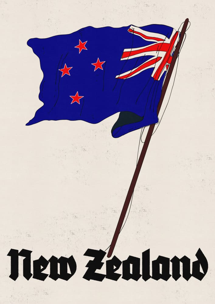 Vintage New Zealand Flag by Nicholas — canvas wall art