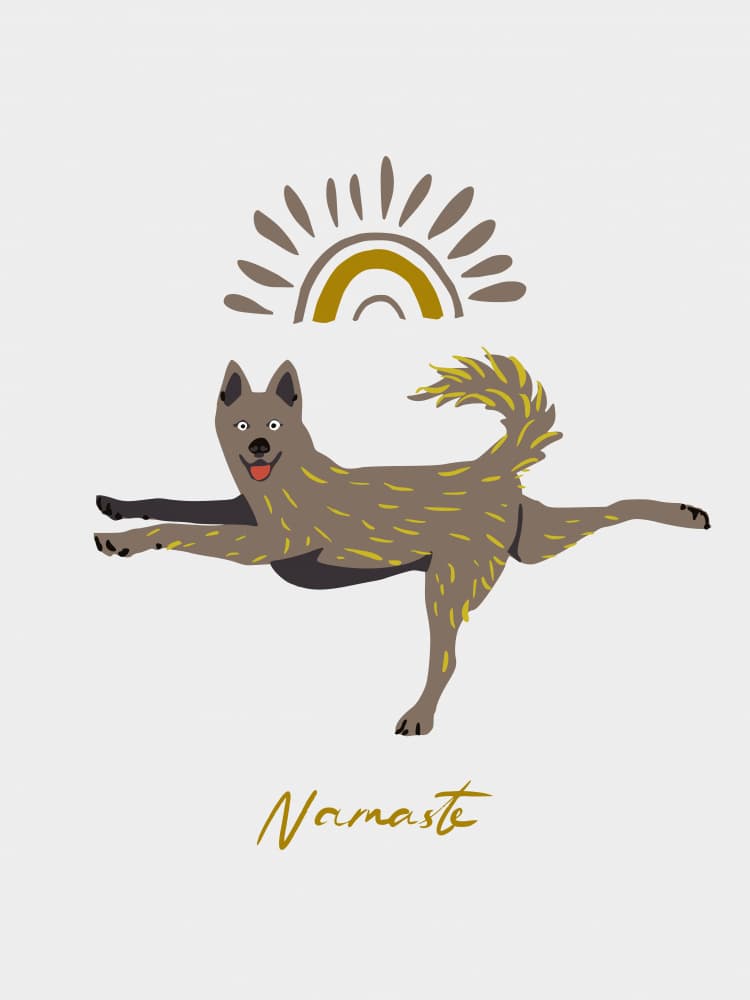 Yoga Dog Namaste by Annick — canvas wall art