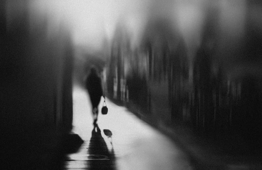 Lone Figure On Wet Street by Teruhiko Tsuchida — canvas wall art