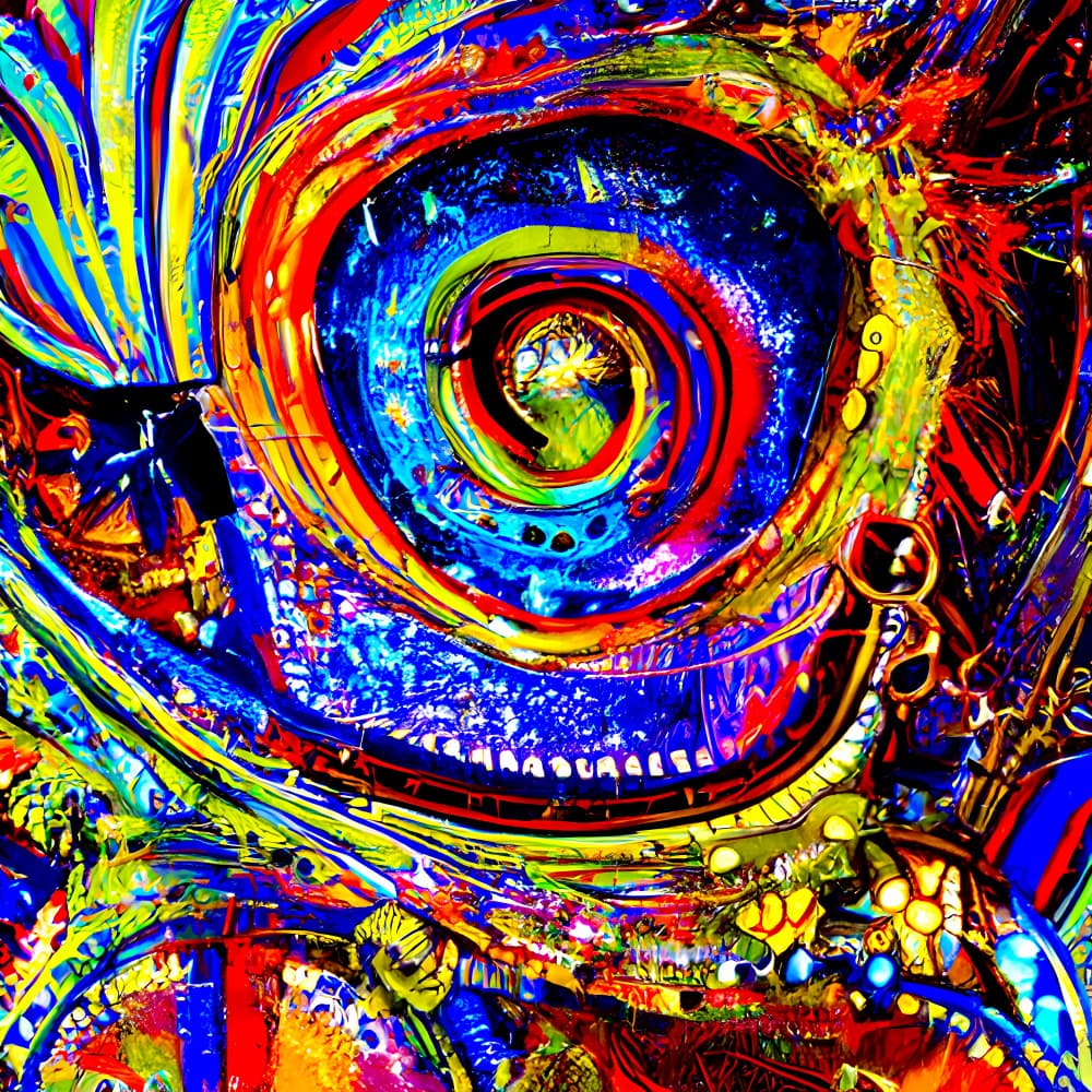 Vibrant Abstract Spiral by mnemonixART — canvas wall art