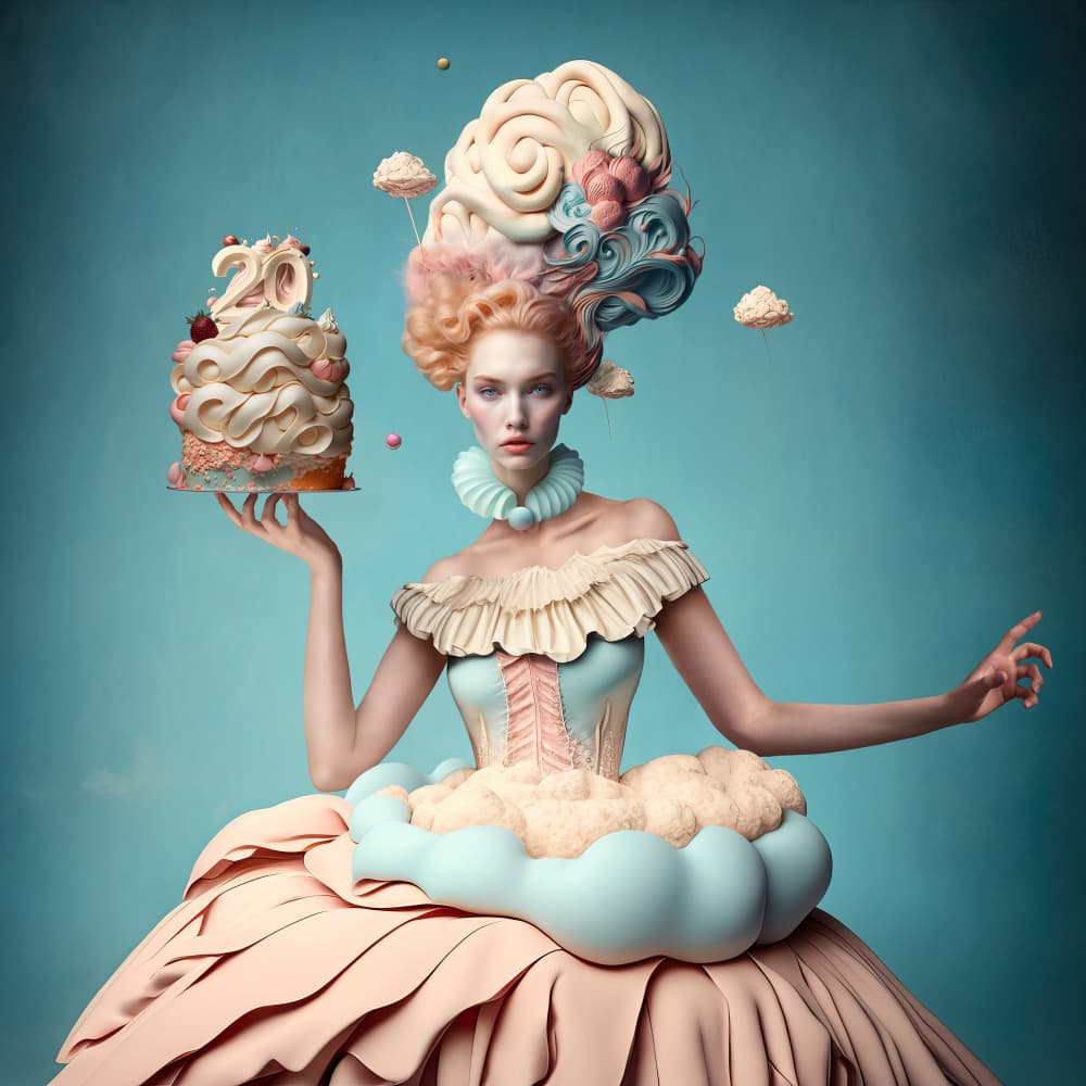 Whimsical Cake Lady by DDiArte — canvas wall art
