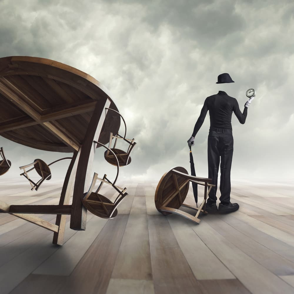 Surreal Gentleman with Watch by hardibudi — canvas wall art