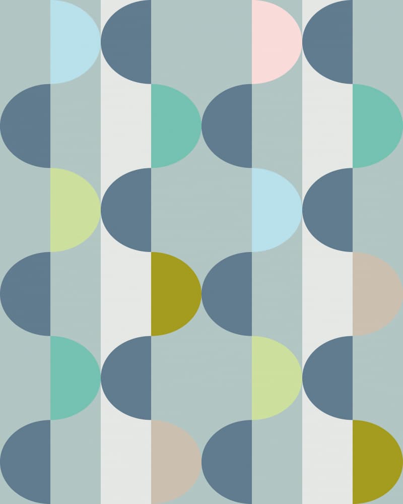 Pastel Geometric Waves by Annick — canvas wall art