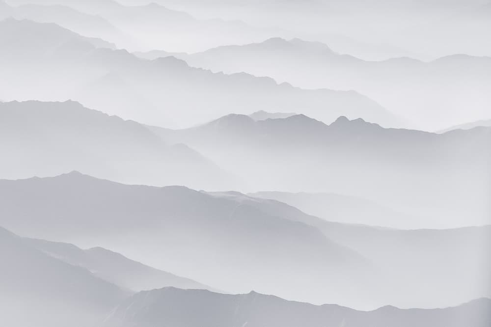 Misty Mountain Layers by Jassi Oberai — canvas wall art