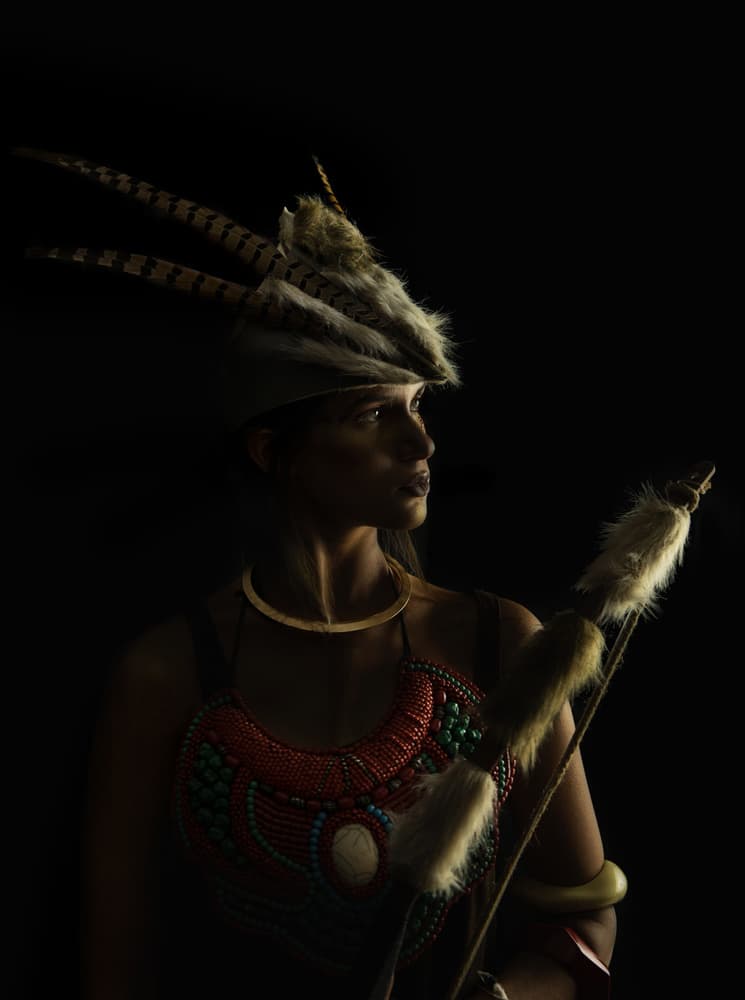 Tribal Warrior Woman by Amnon Eichelberg — canvas wall art