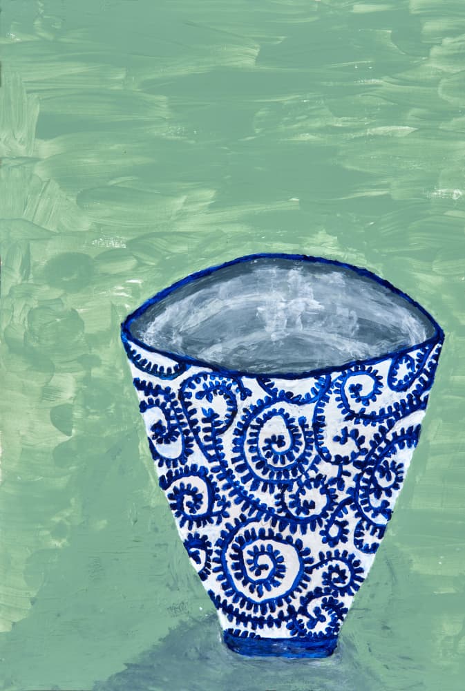 Blue Swirl Vase by Dale Hefer — canvas wall art