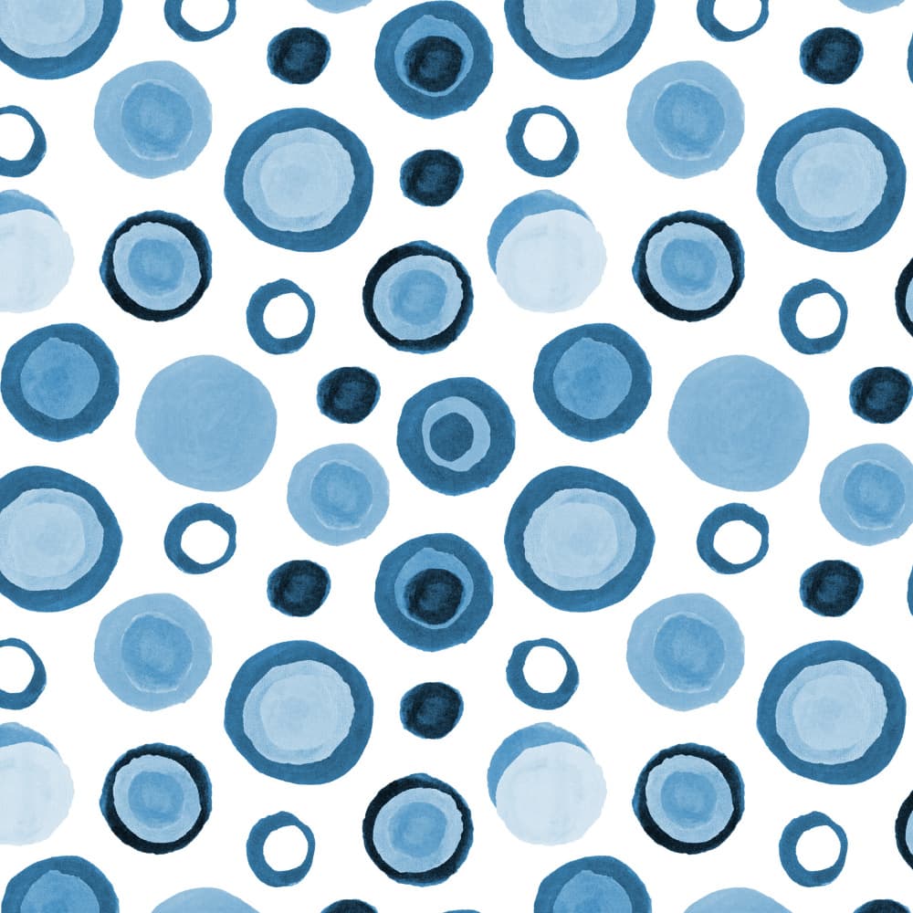 Blue Watercolor Circles by Michele Channell — canvas wall art