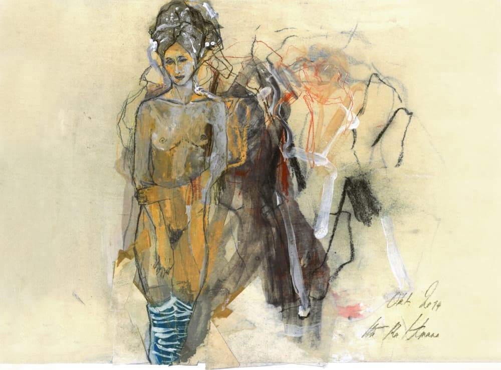 Abstract Nude Figure by Ute Rathmann — canvas wall art