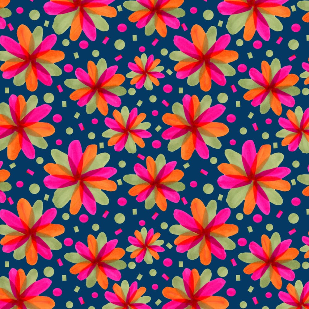 Playful Flower Confetti by Michele Channell — canvas wall art