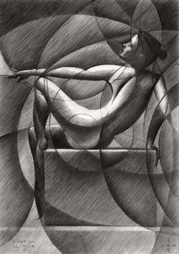 Geometric Nude Figure by Corné Akkers — canvas wall art