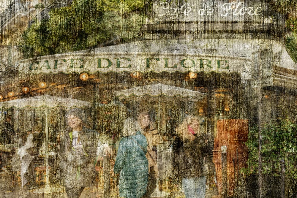 Vintage Parisian Cafe by Isabelle DUPONT — canvas wall art