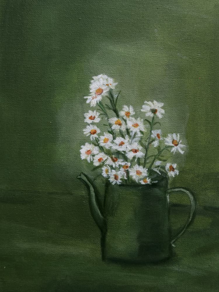 Rustic Daisy Bouquet by Arohika Verma — canvas wall art