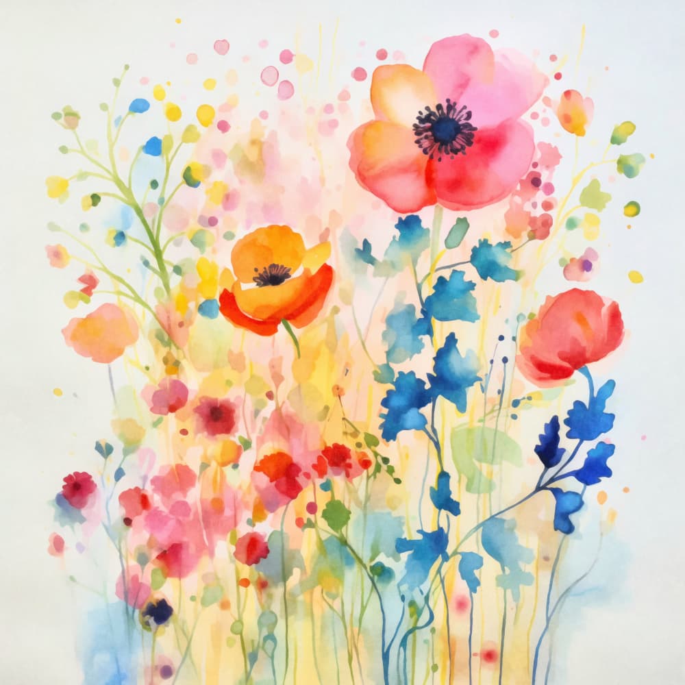 Vibrant Watercolor Poppies by Andrea Haase — canvas wall art