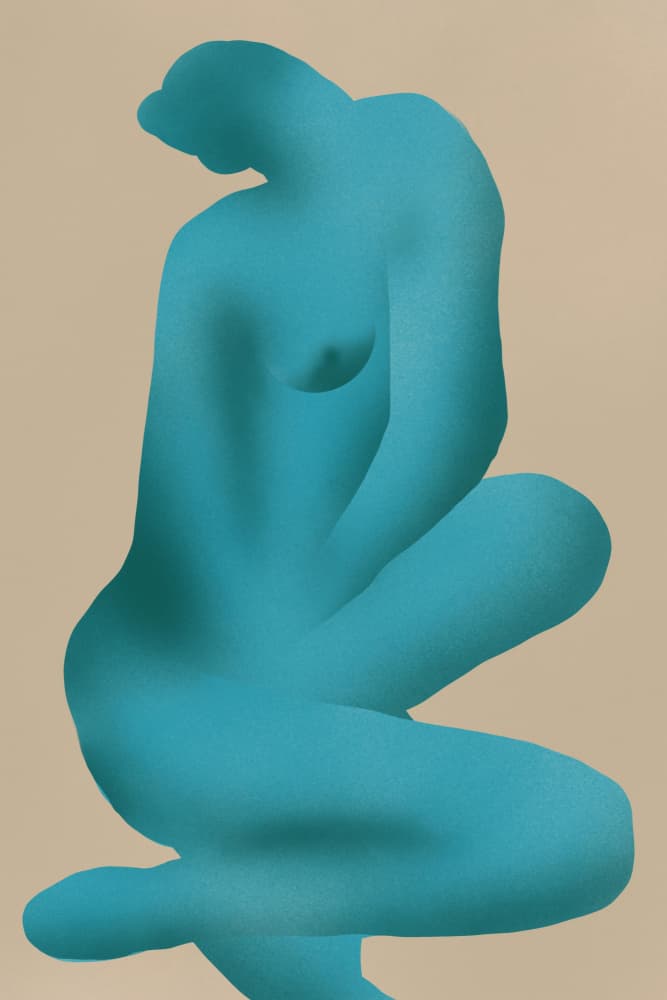 Serene Teal Figure by Little Dean — canvas wall art