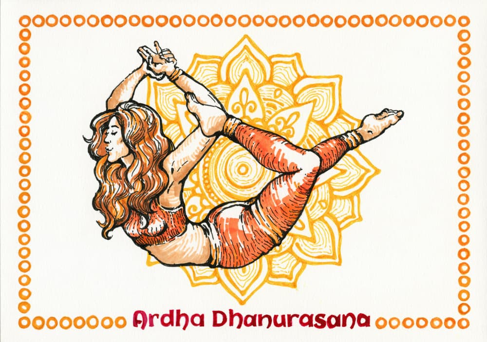 Yoga Half Bow Pose by Olga Galeeva — canvas wall art