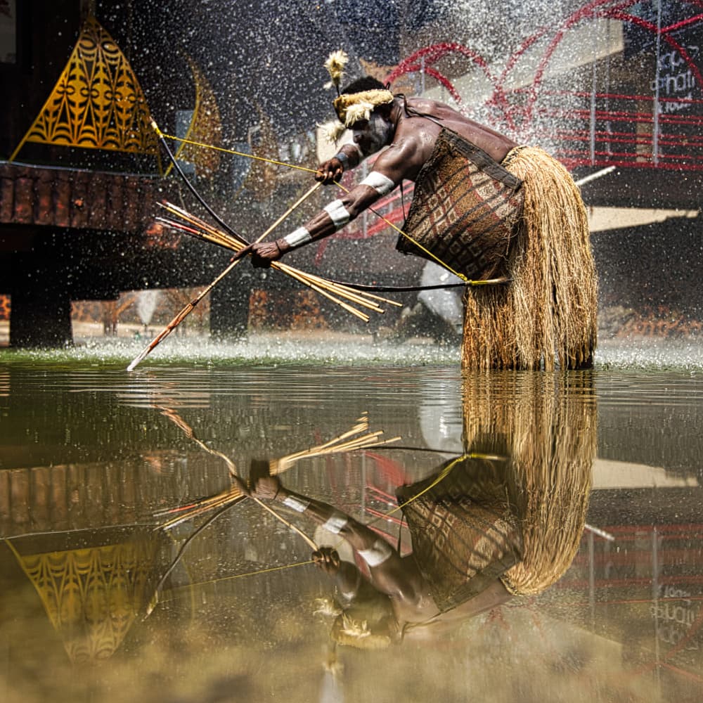 Hunter in Splashing Water by Antonyus Bunjamin (Abe) — canvas wall art