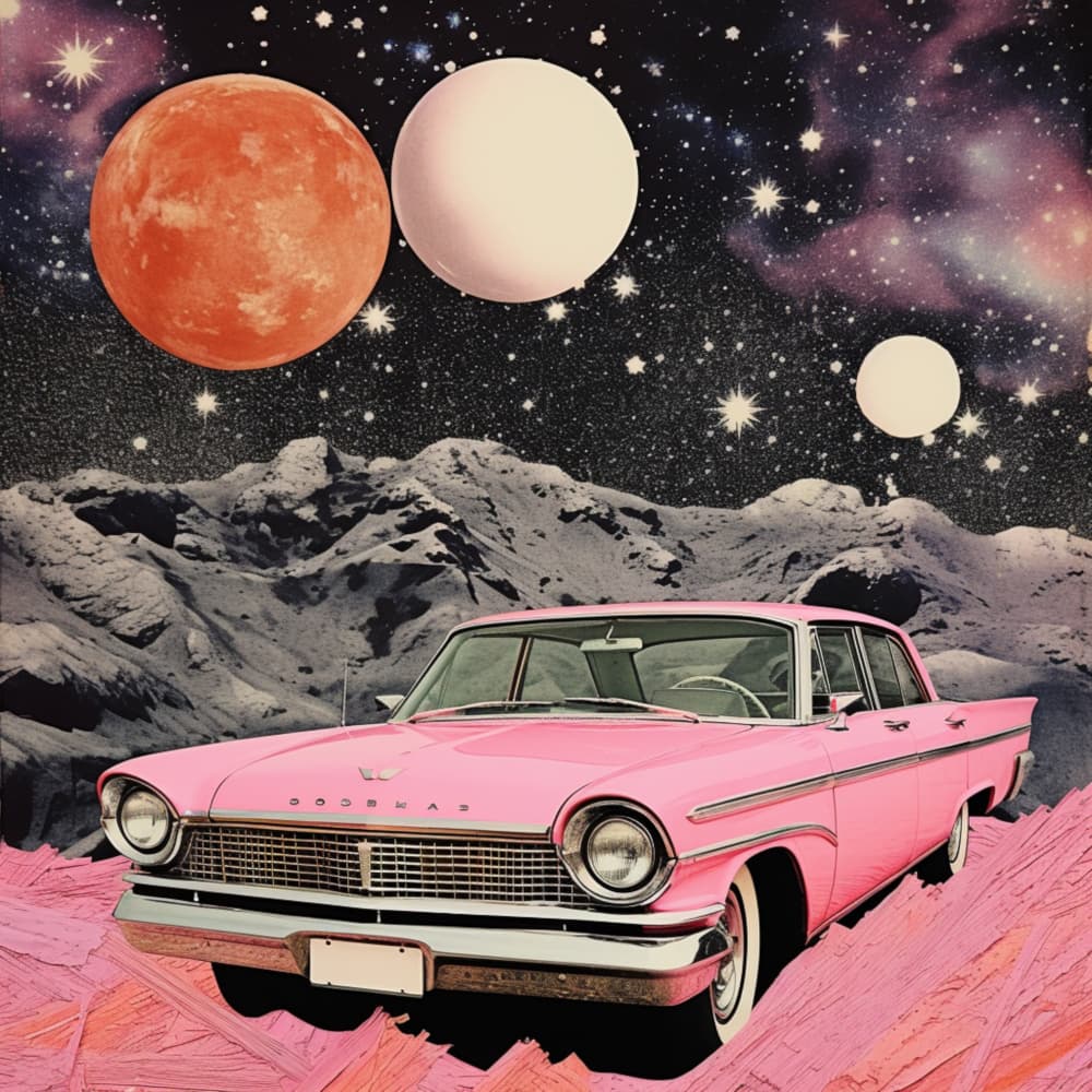 Vintage Pink Space Drive by Samantha Hearn — canvas wall art