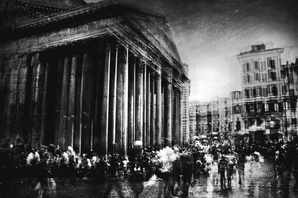 Rome Pantheon Motion by Antonio Grambone — canvas wall art